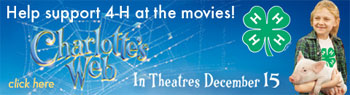 Help support 4-H at the movies! See Charlotte's Web.